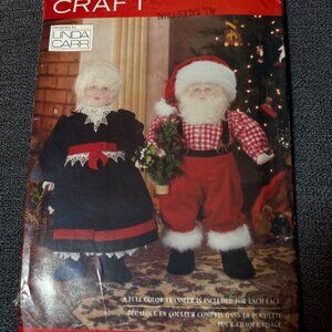 Vogue Craft 8434 Mr. & Mrs. Claus Doll Pattern Designed By Linda Carr 1990s uncu